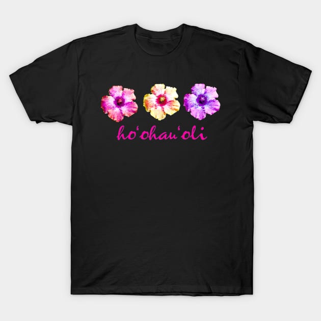 Give Joy - Hawaiian Aloha Hibiscus Design - Hawaiian Language T-Shirt by Organicgal Graphics